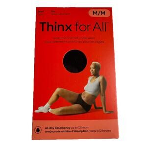 Thinx for All Period Underwear Super Absorbency - Black Briefs Size M